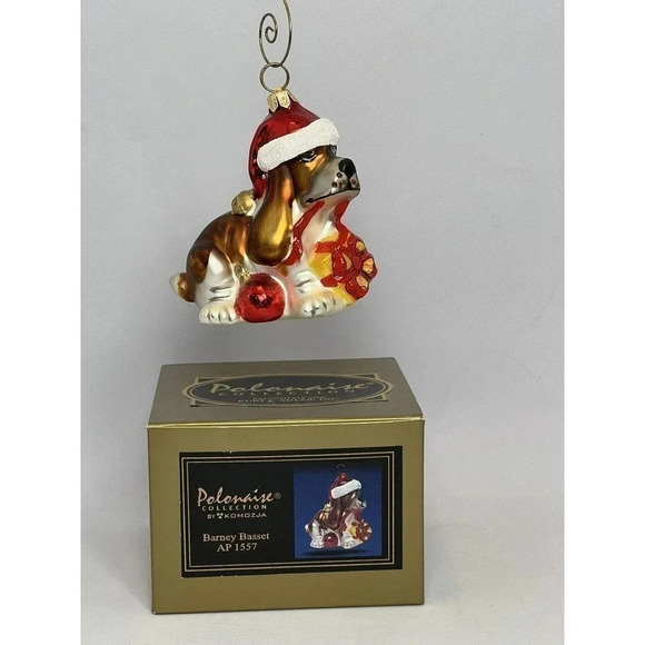 RARE Kurt Adler POLONAISE KOMOZJA BARNEY BASSET AP1557 Ornament NEW WITH BOX - Picture 2 of 16